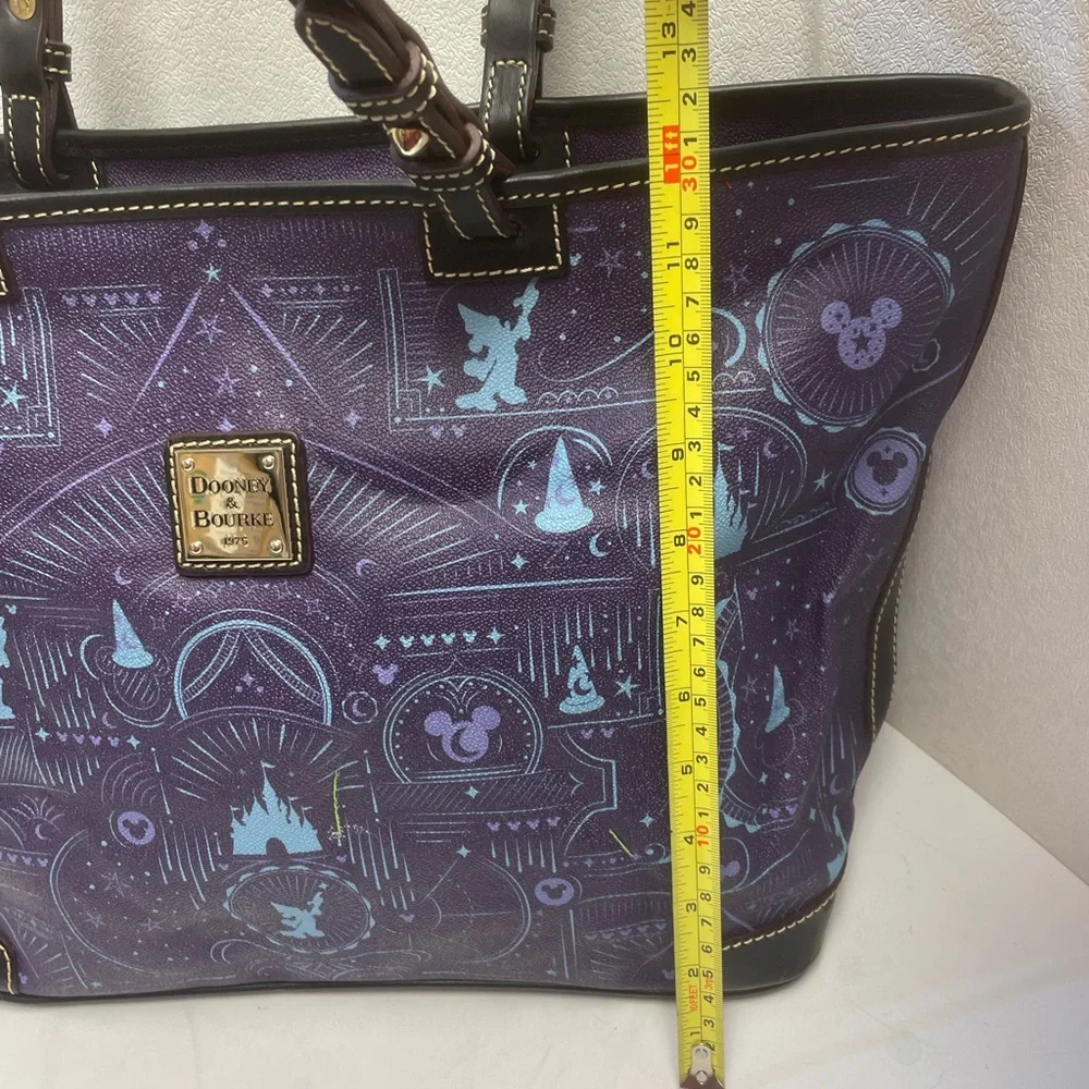 Disney Dooney & Bourke 2017 Fantasia Sorcerer Mickey Mouse Tote Bag Purse Purple - Picture 7 of 13